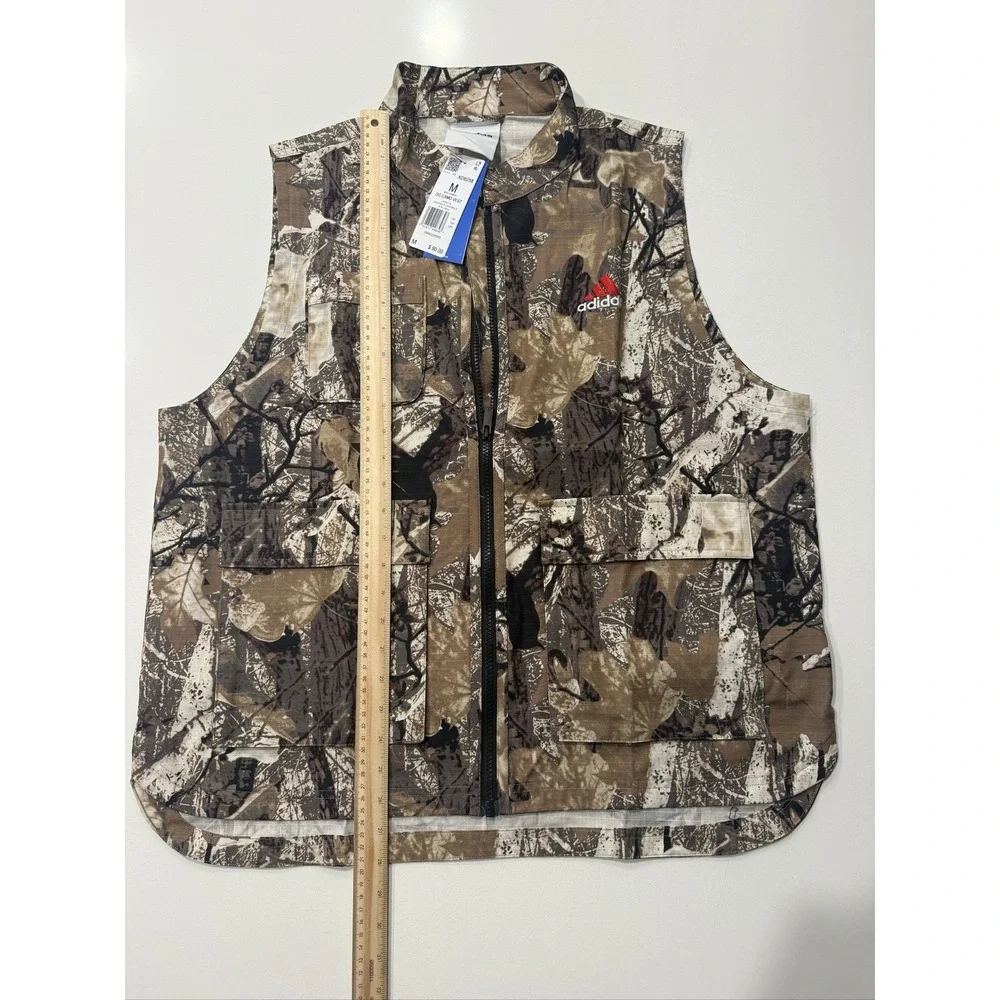 Adidas OG Camo Vest Men's M Brown Camouflage Full Zip Cotton KD6258